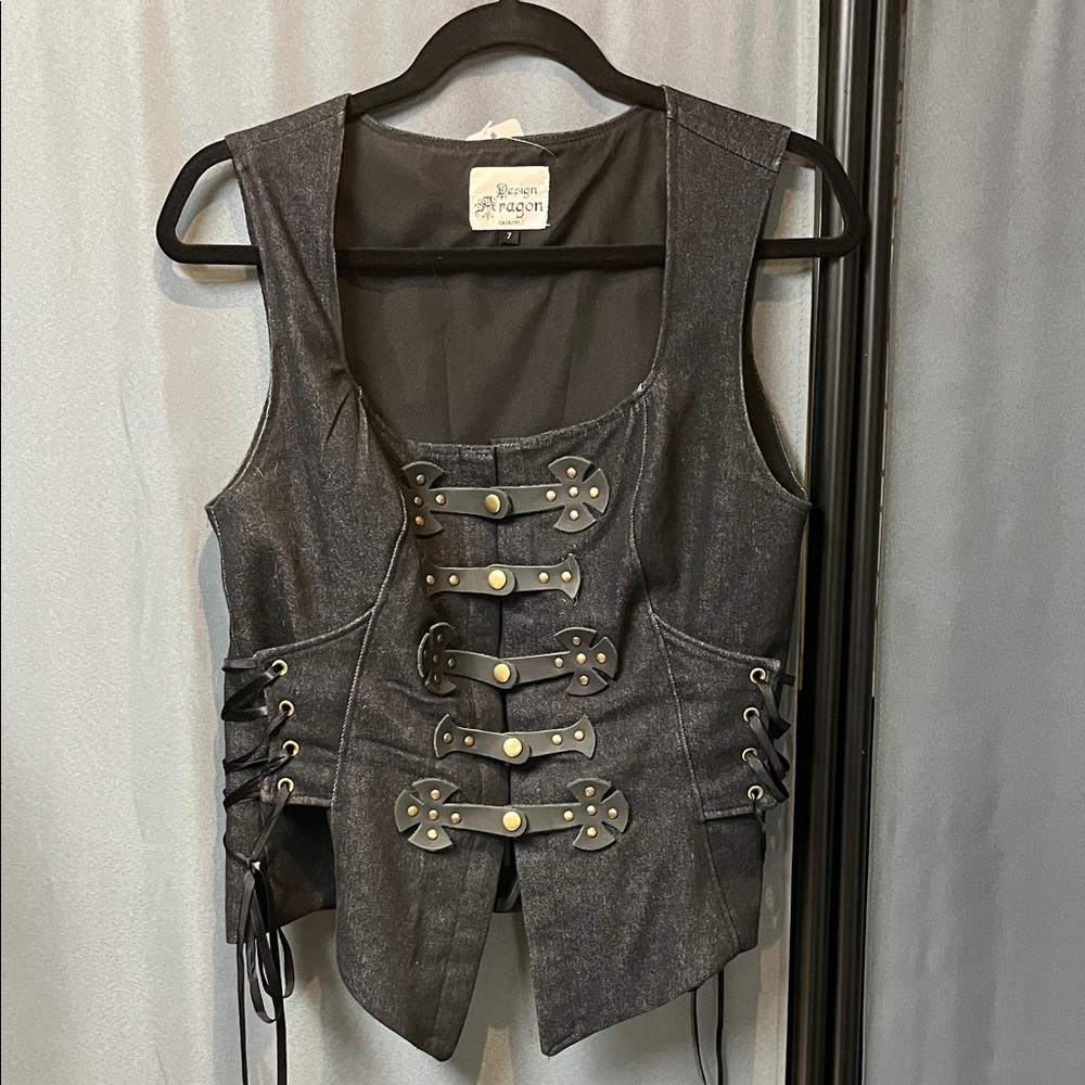 Black Steampunk Corset Vest